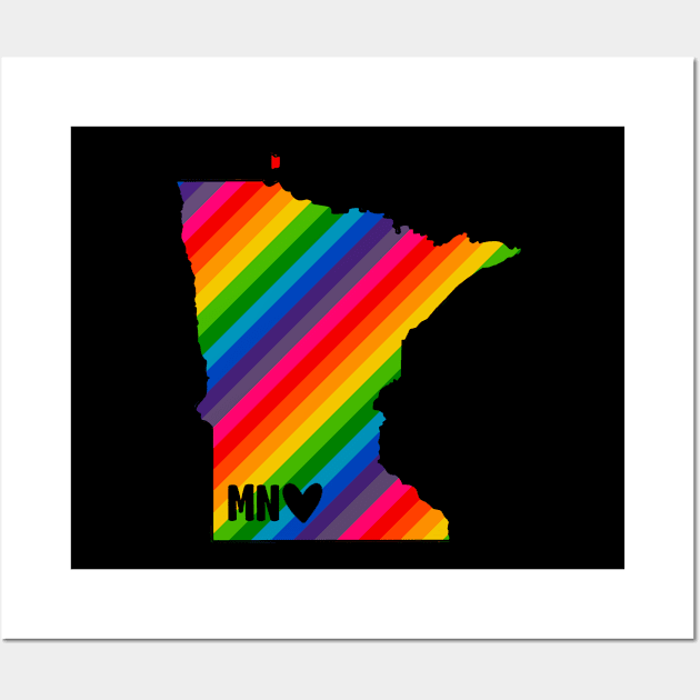 USA States: Minnesota (rainbow) Wall Art by LetsOverThinkIt